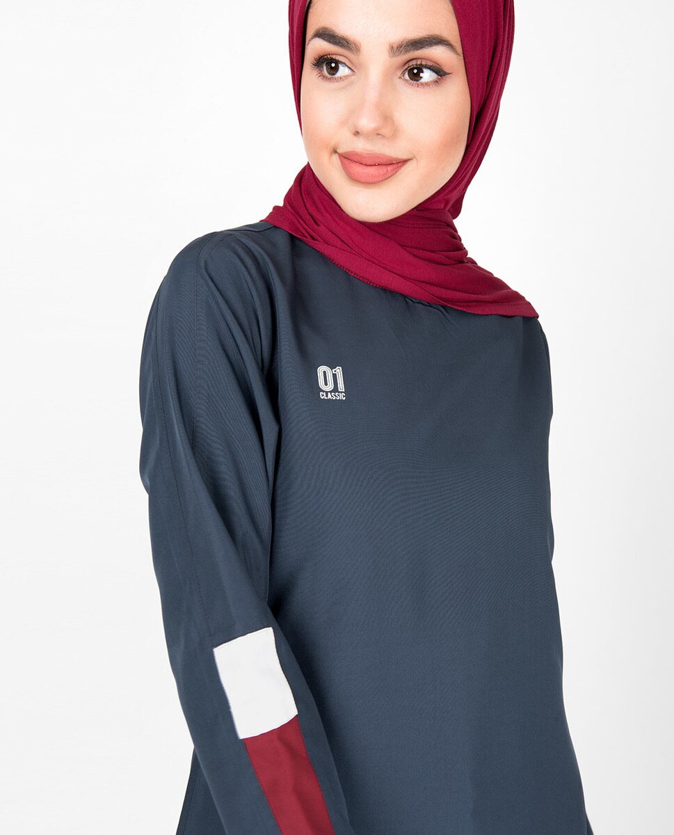 Iris Blue Round Neck Abaya Jilbab