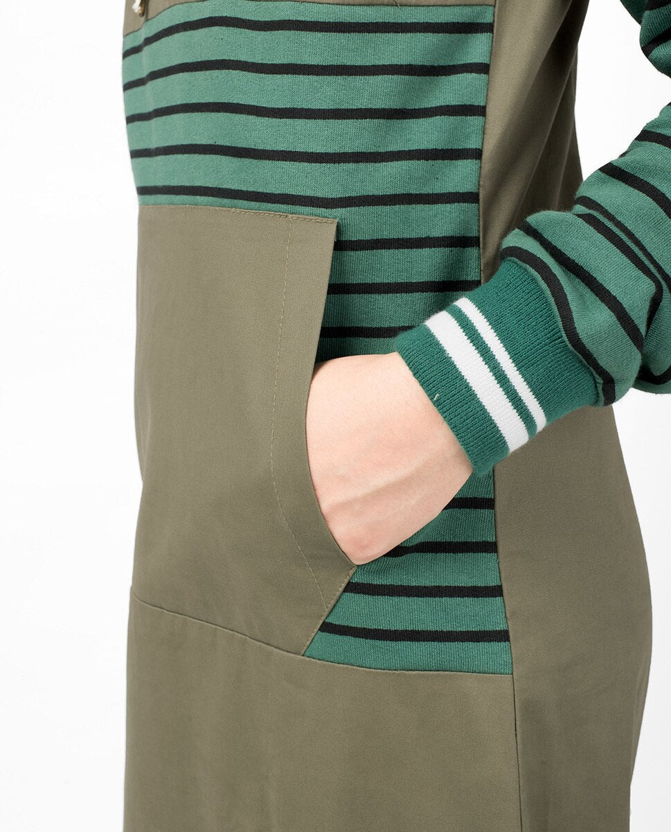 Khaki Casual Hooded Abaya Jilbab