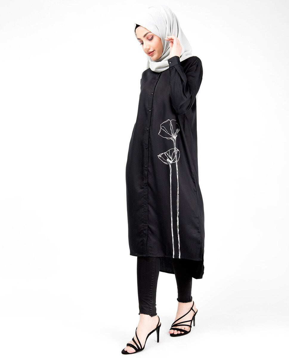 Midnight Black Hooded Maxi Dress