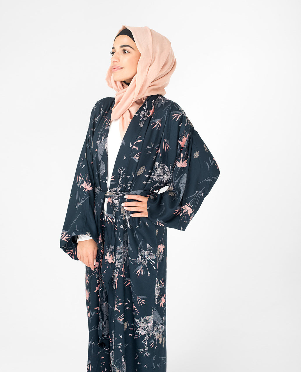 Navy Floral Kimono #