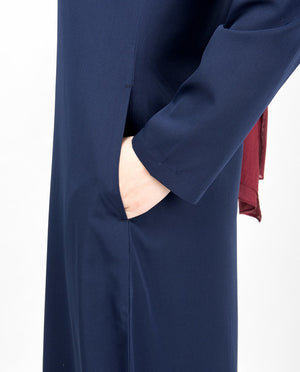 Navy & White Contrast Stripes Abaya Jilbab