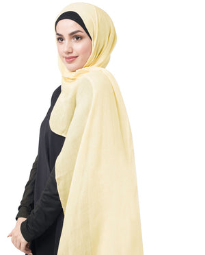 Tender Yellow Cotton Voile Scarf Hijab