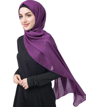 Plum Cotton Voile Scarf Hijab