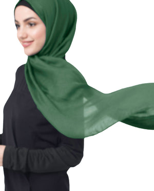 Pineneedle Green Cotton Voile Scarf Hijab
