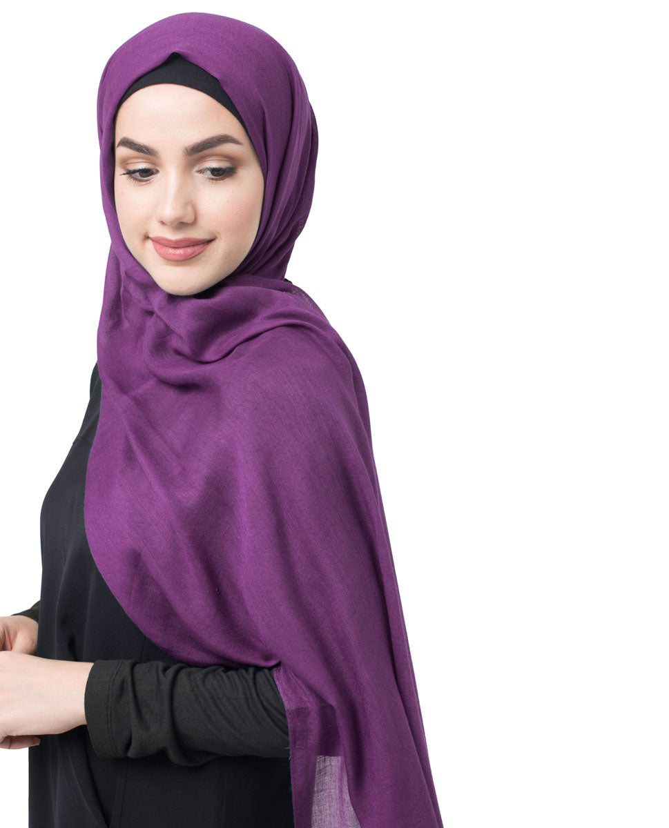 Plum Cotton Voile Scarf Hijab