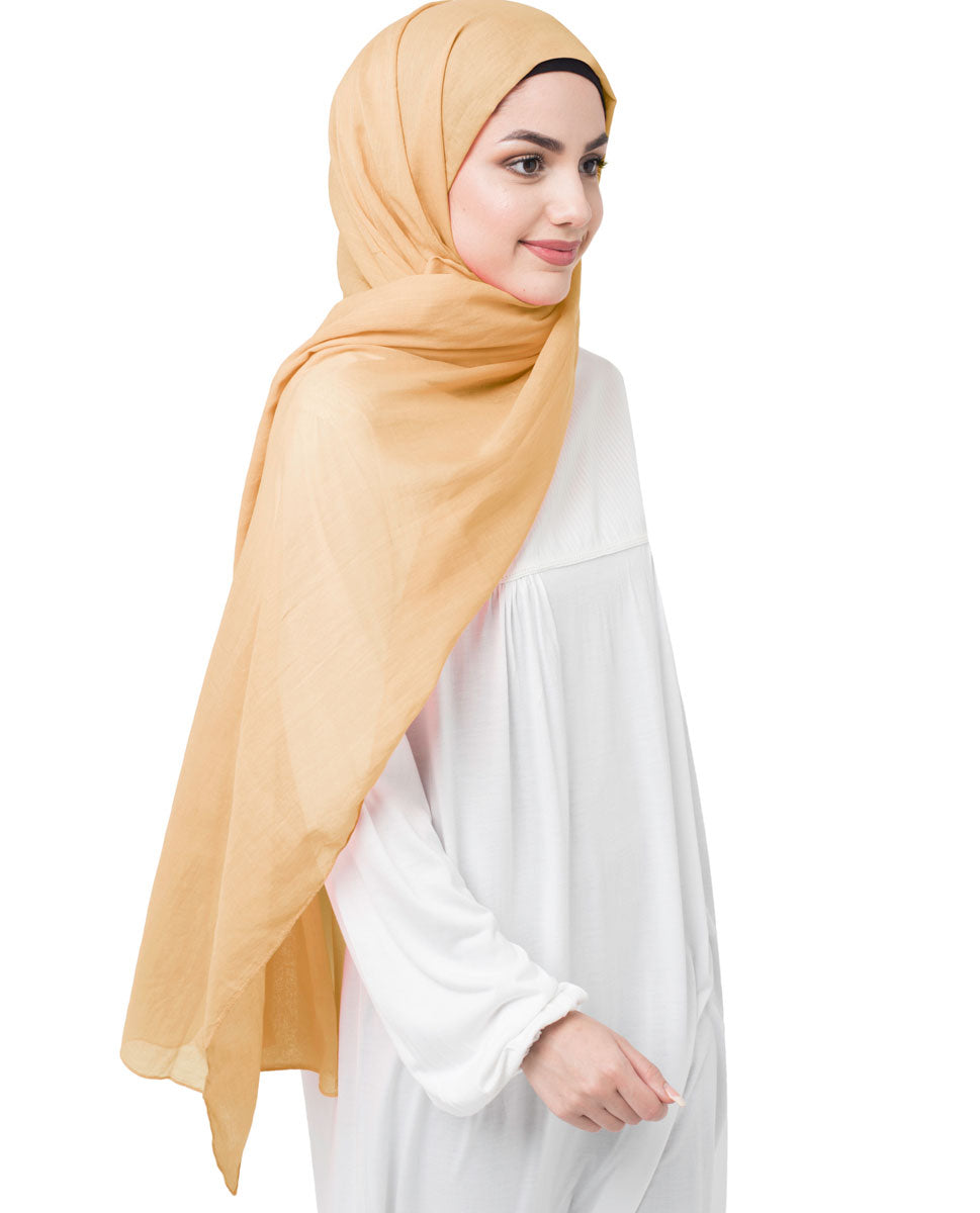 Sunset Gold Cotton Voile Scarf Hijab