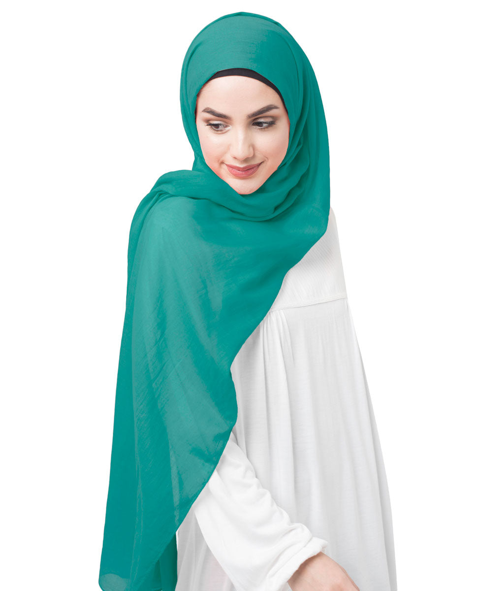 Columbia Alpine Green Cotton Voile Scarf Hijab