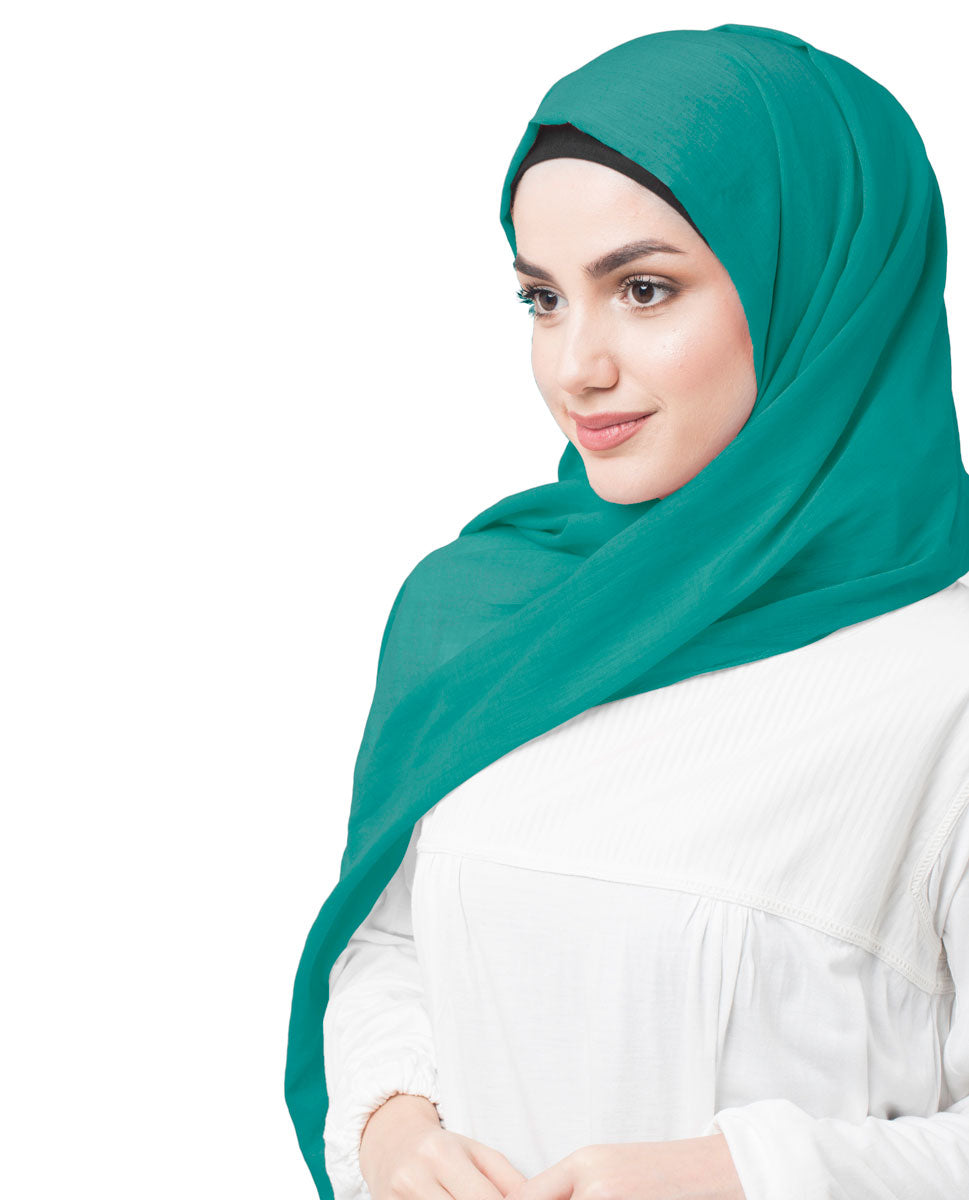 Columbia Alpine Green Cotton Voile Scarf Hijab