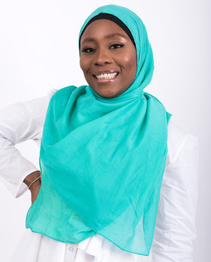 Aqua Green Cotton Voile Scarf Hijab