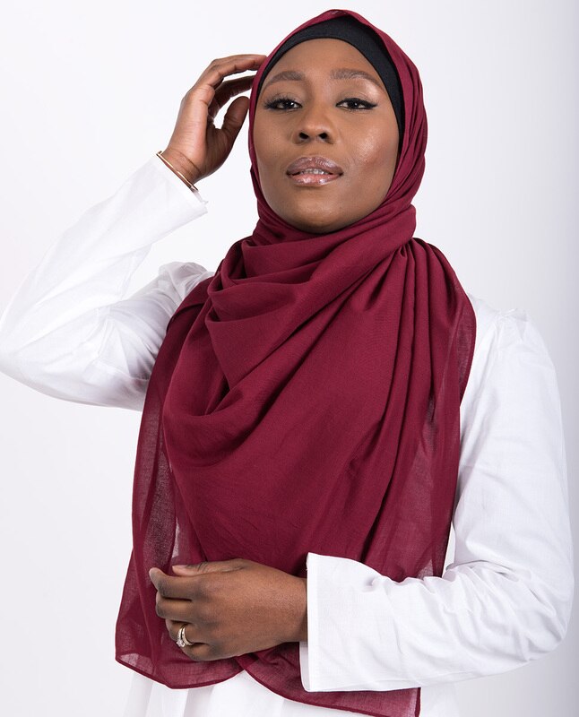 Red Rumba Cotton Voile Scarf Hijab