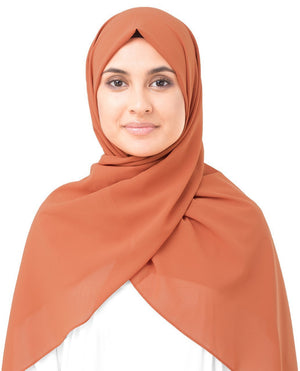 Apricot Orange Poly Georgette Hijab Regular Apricot Orange 