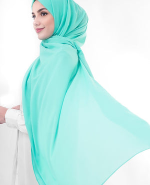 Aqua Green Poly Georgette Hijab Regular Aqua Green 