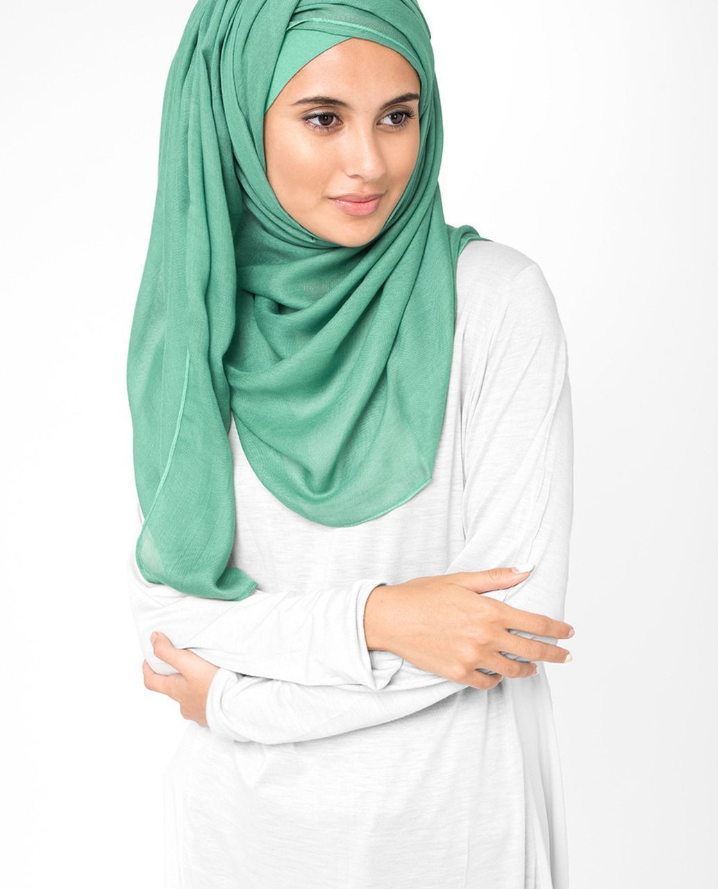 Aqua Green Viscose Woven Hijab Regular Aqua Green 