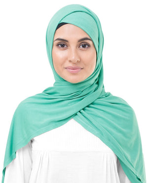 Aqua Turquoise Viscose Jersey Hijab Medium Aqua Turquoise 