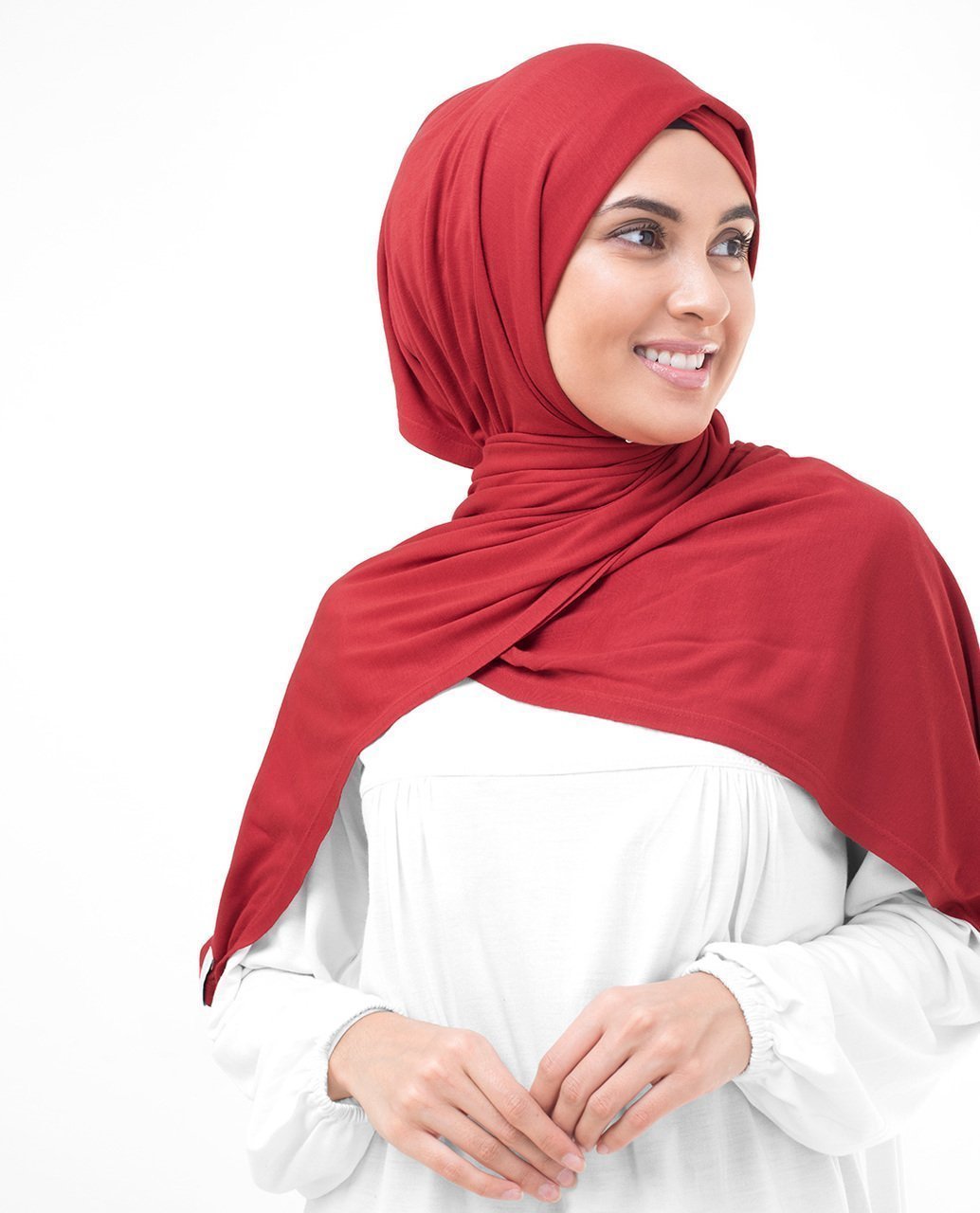 Aurora Red Viscose Jersey Hijab Medium Aurora Red 