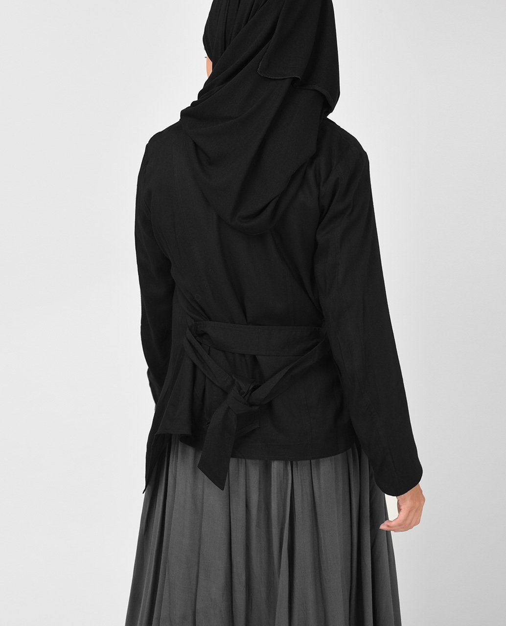 Black Open-Front Blazer Slim S 