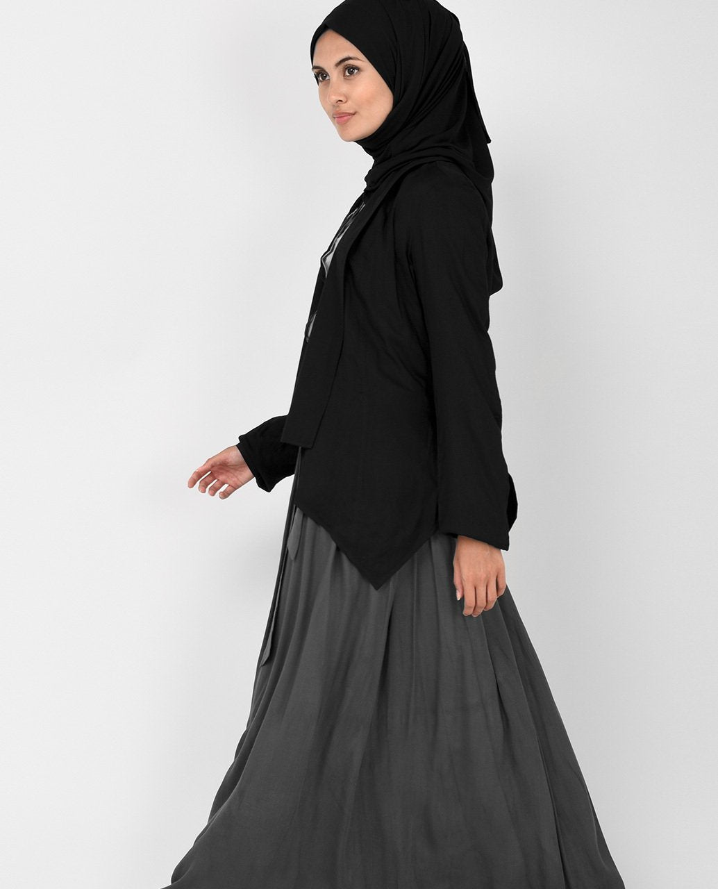 Black Open-Front Blazer 