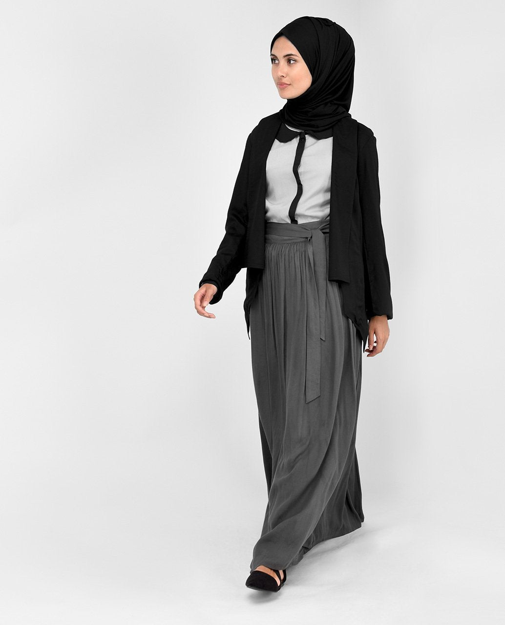 Black Open-Front Blazer Slim S 