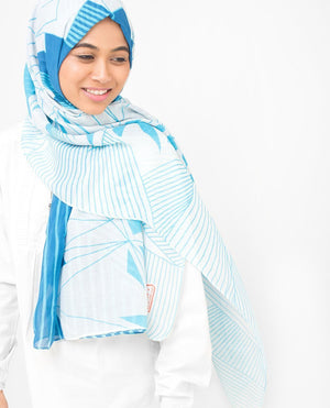 Blue Contour Viscose Hijab Regular Blue 