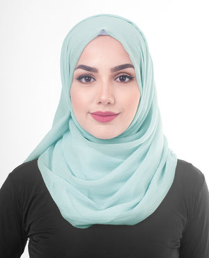 Blue Glow Poly Chiffon Hijab M Blue Glow 