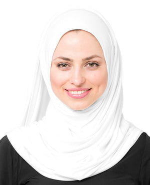 Bright White Viscose Jersey Hijab Medium White 