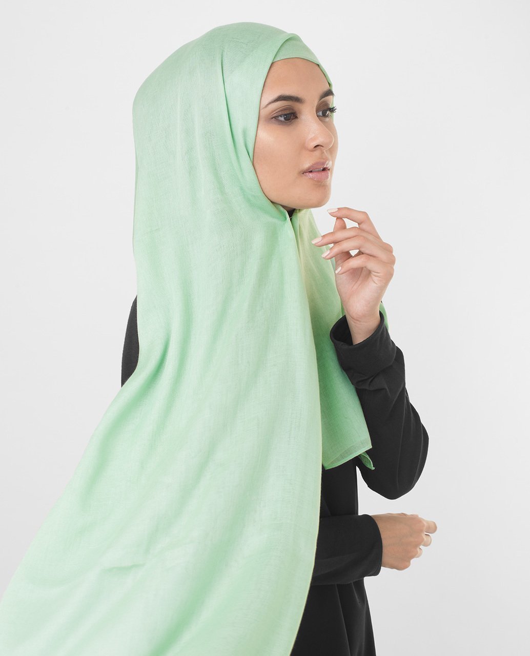 Cameo Green Viscose Woven Hijab Regular Cameo Green 