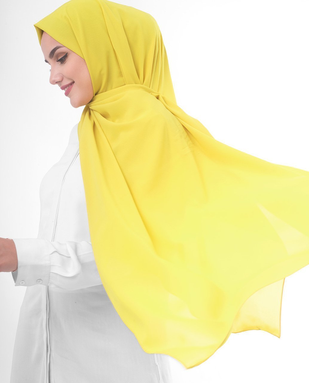 Celery Poly Georgette Hijab Regular Celery Yellow 