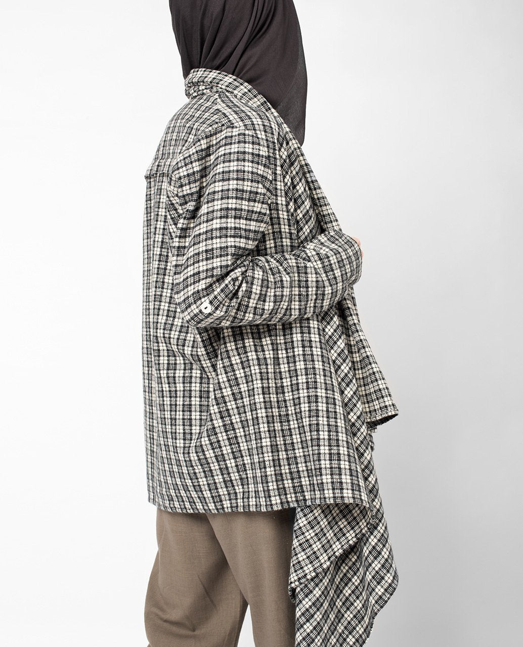 Checked Waterfall Cardigan Regular 