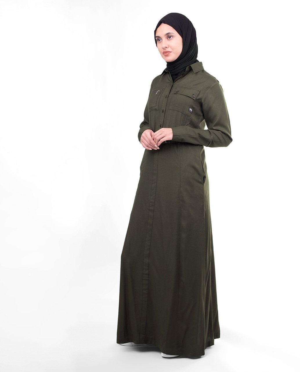 Cool Color, Cool Vibes Olive Green Utility Casual Abaya or Jilbab S 54 Olive Green