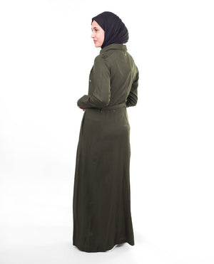 Cool Color, Cool Vibes Olive Green Utility Casual Abaya or Jilbab S 54 Olive Green