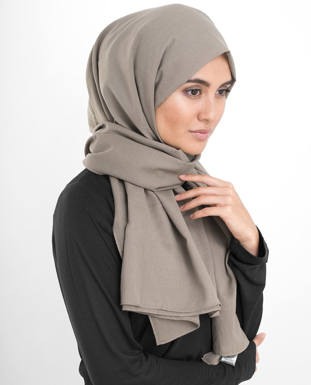 Cotton Voile Hijab Scarf Shawl in Almondine Beige - ModestPath.com