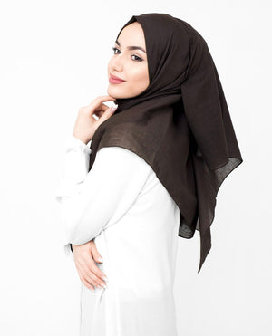 Cotton Voile Hijab in Chestnut Regular Chestnut 