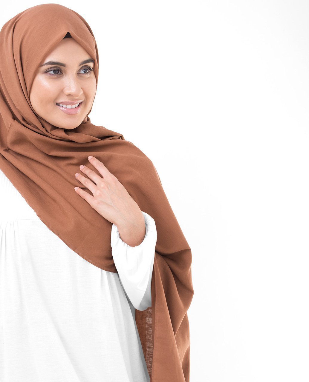 Cotton Voile Hijab in Cinnamon Stick Brown Color Regular Cinnamon Stick Brown 
