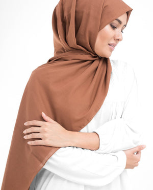 Cotton Voile Hijab in Cinnamon Stick Brown Color Regular Cinnamon Stick Brown 