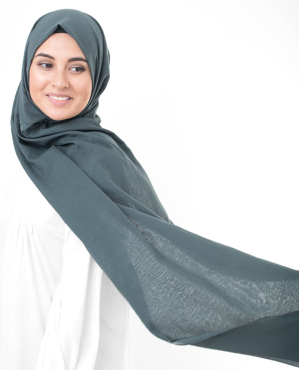 Cotton Voile Hijab in Dark Slate Blue Color Regular Dark Slate Blue 