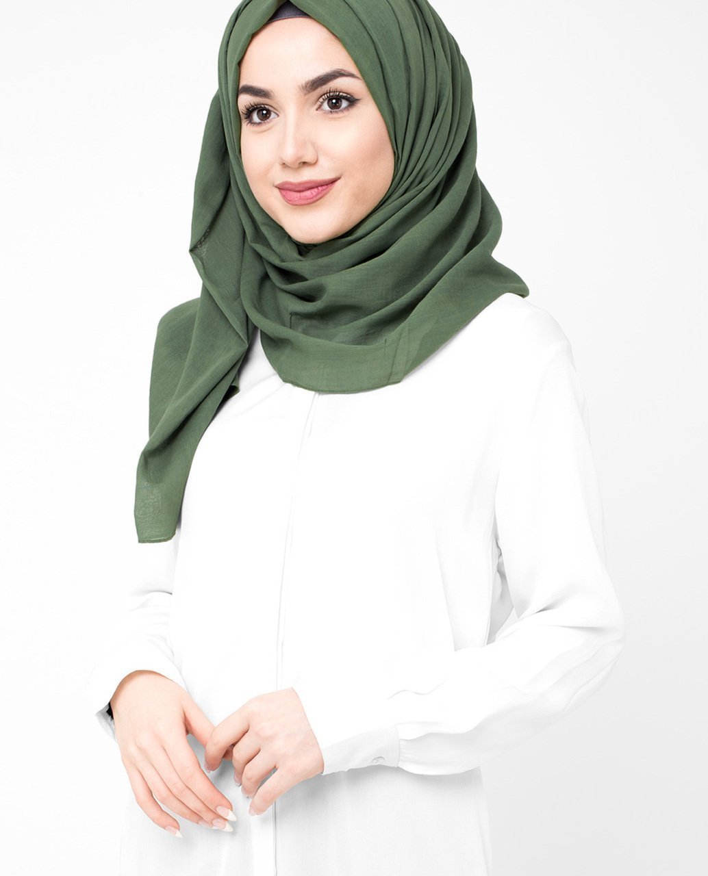 Cotton Voile Hijab in Deep Grass Green Regular Deep Grass Green 