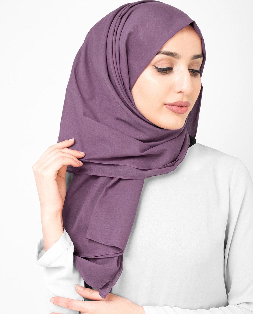 Cotton Voile Hijab in Dusty Lavender Color Regular Dusty Lavender 