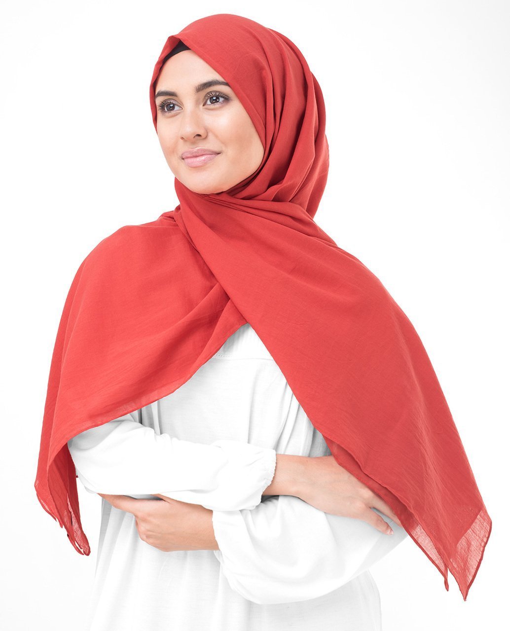 Cotton Voile Hijab in High Risk Red Color Regular High Risk Red 