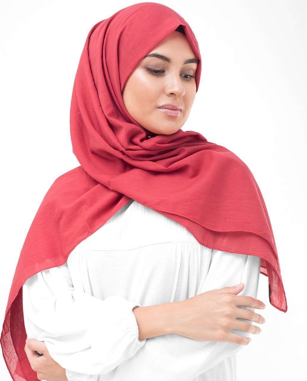 Cotton Voile Hijab in Lollipop Red Color Regular Lollipop Red 