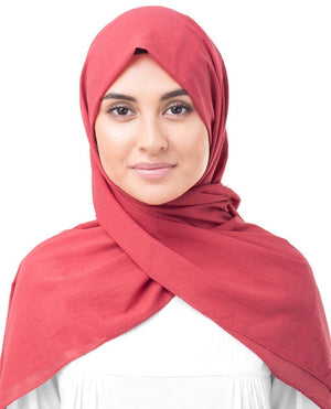 Cotton Voile Hijab in Lollipop Red Color Regular Lollipop Red 