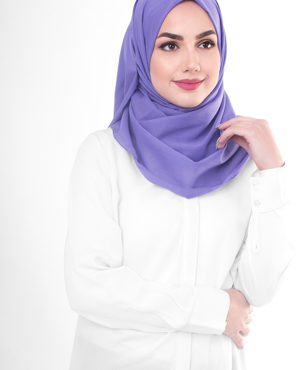 Cotton Voile Hijab in Purple Opulence Color Regular Purple Opulence 