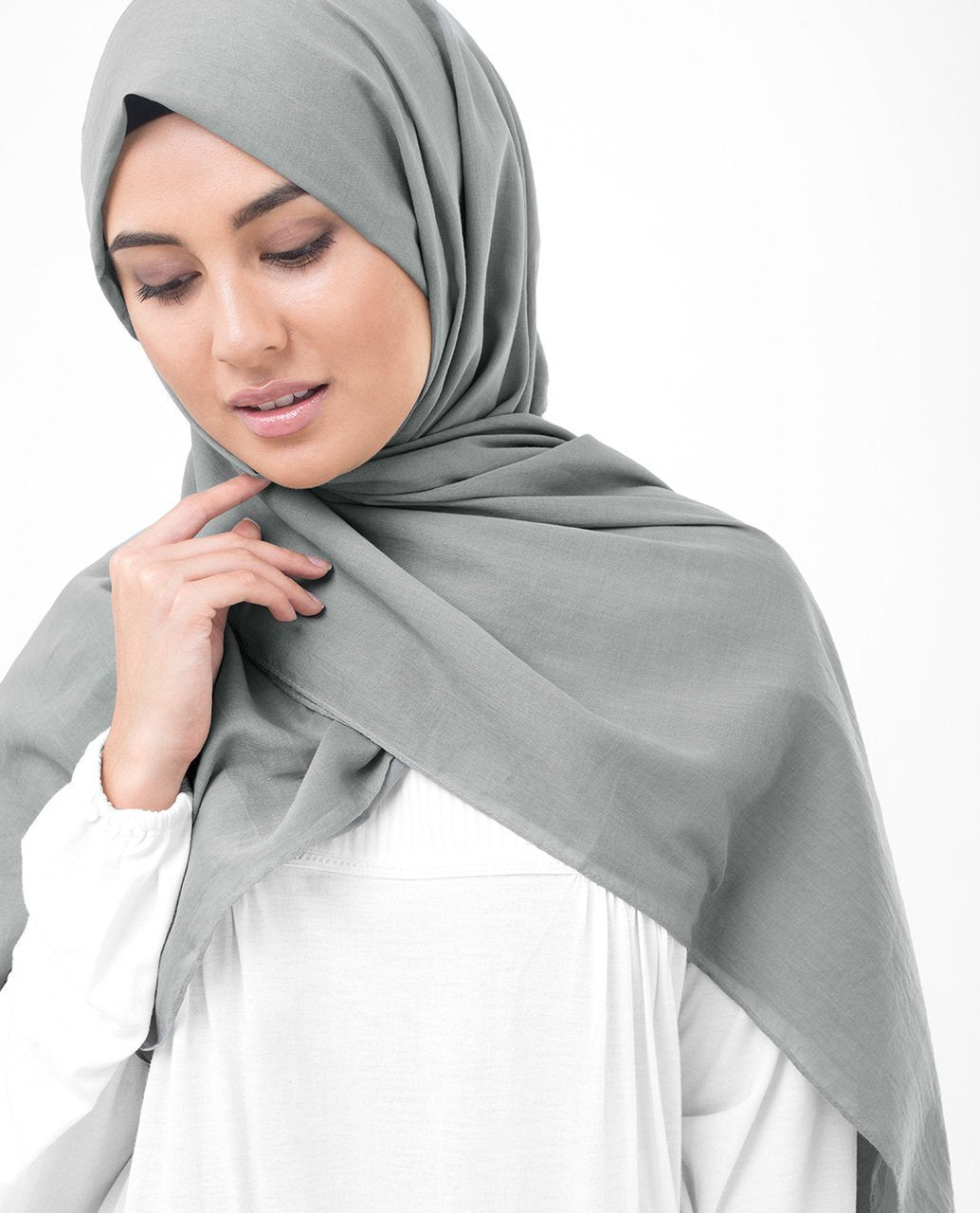 Cotton Voile Hijab in Steeple Grey Regular Steeple Grey 
