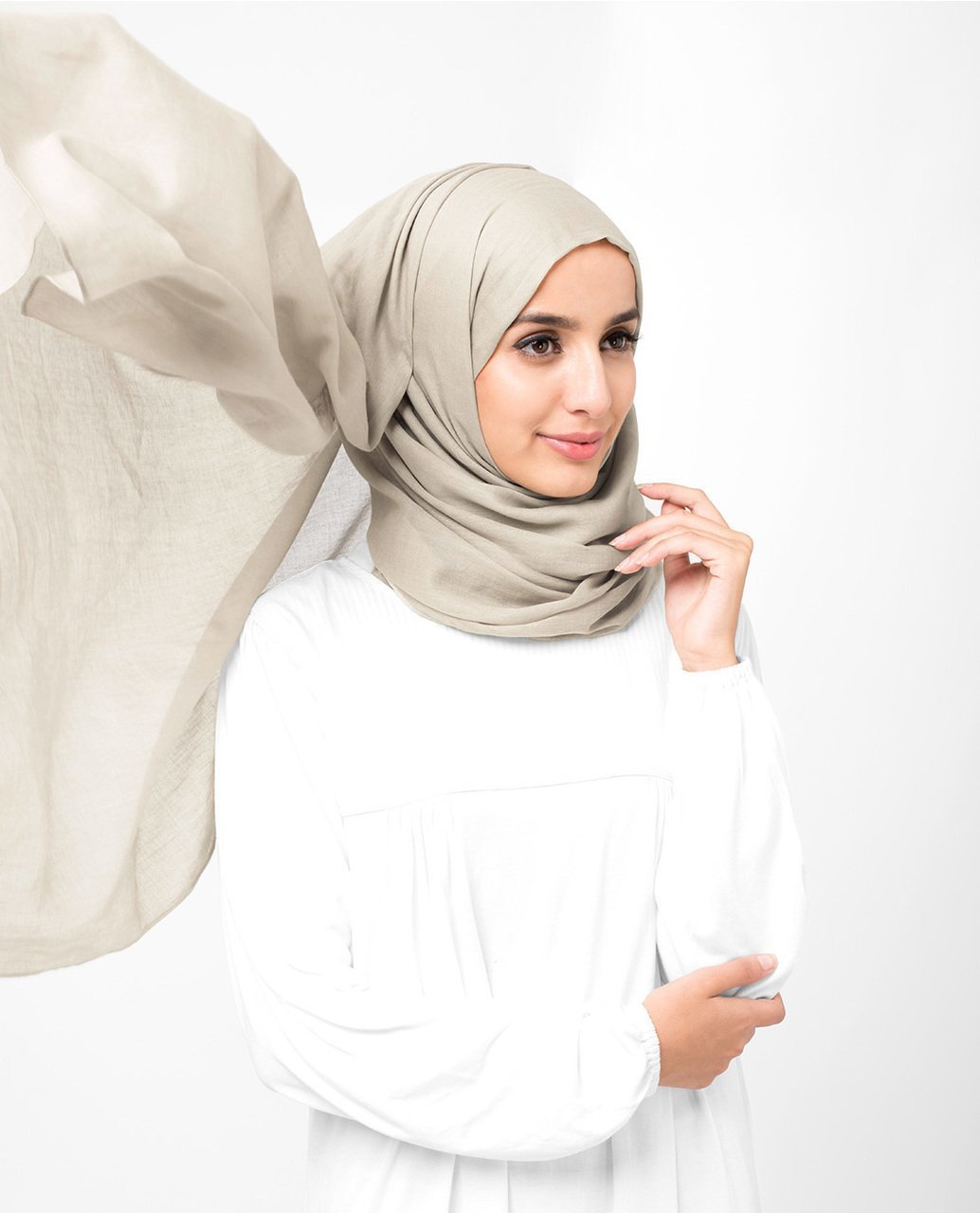 Cotton Voile Hijab in Turtledove Color Regular Turtledove 
