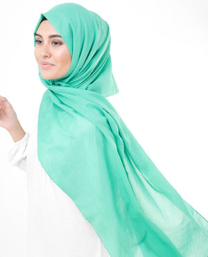Cotton Voile Hijab in Vivid Green Color Regular Vivid Green 