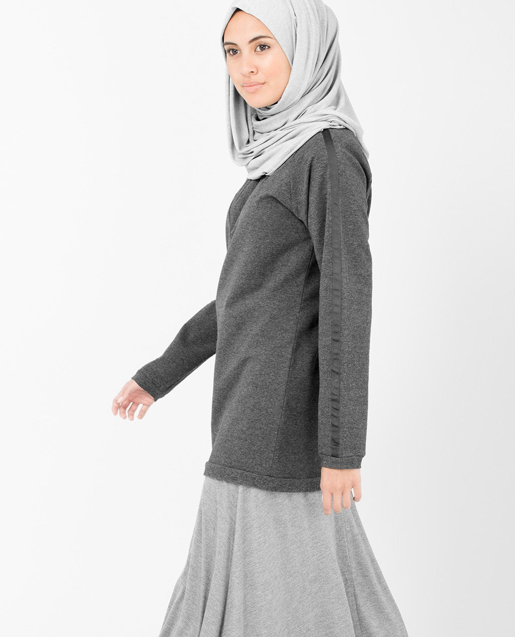 Dark Grey Cotton Top Slim 