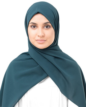 Dark Slate Blue Poly Georgette Hijab Regular Dark Slate Blue 