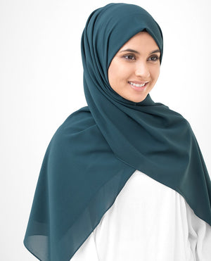 Dark Slate Blue Poly Georgette Hijab Regular Dark Slate Blue 