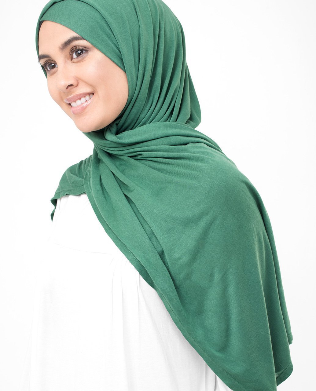 Shop Viscose Jersey Hijab Scarf in Dark Forest Green Color