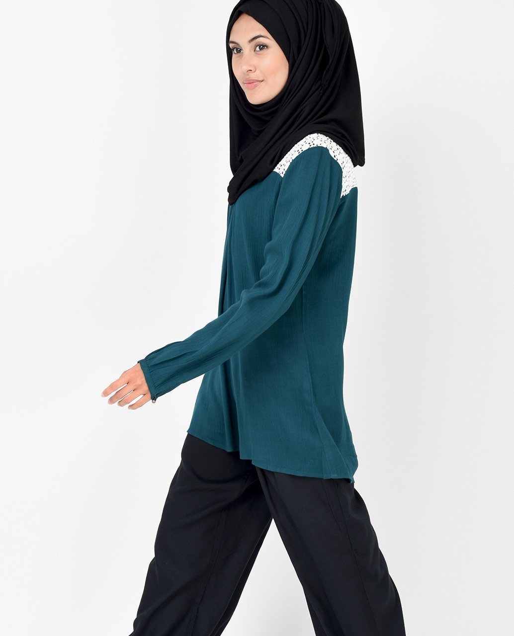 Forest Green Lace Top Slim 