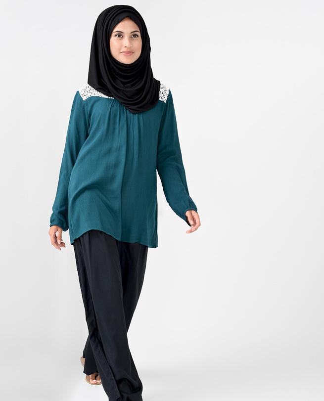 Forest Green Lace Top Slim 